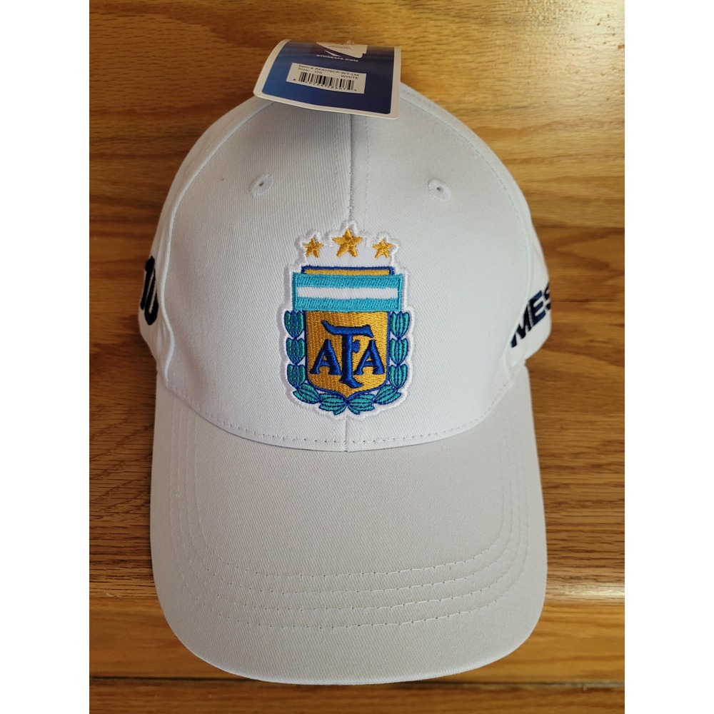 Messi Soccer Aregentina #10 Official Blokecore White Cotton Baseball Cap Hat NEW